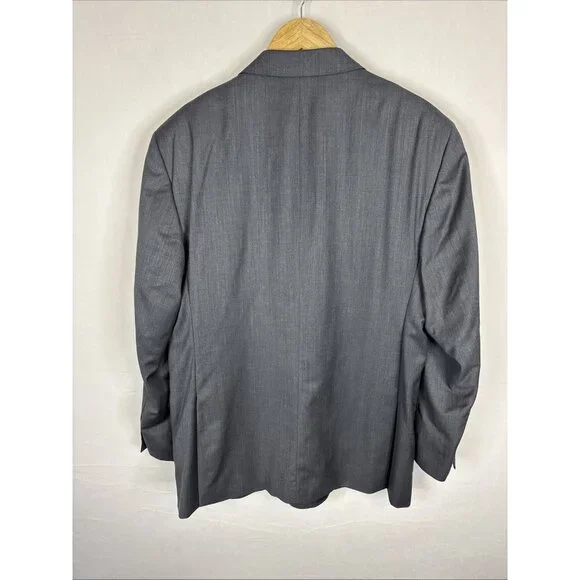 Saks Fifth Avenue Black Ermenegildo Zegna Wool Blazer Men’s 44R Gray Made Italy